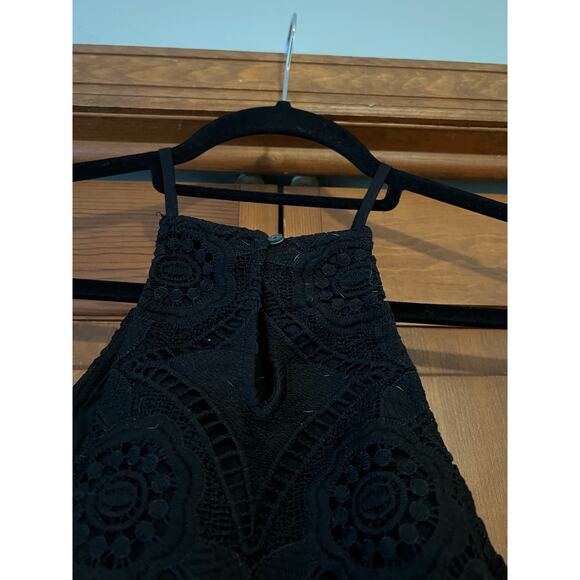 Abercrombie & Fitch Women's Crochet Lace Feminine High Neck Crop Top Black SZ S - Picture 8 of 12